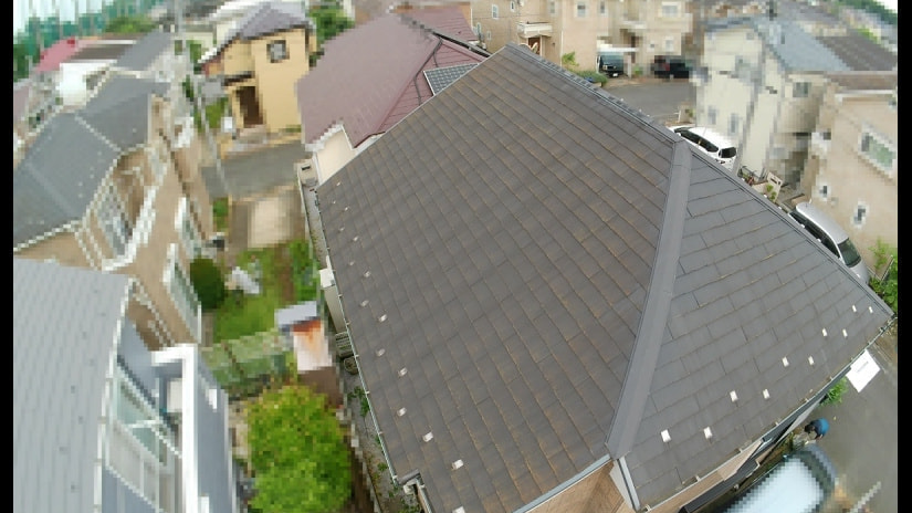 高所撮影屋根の確認